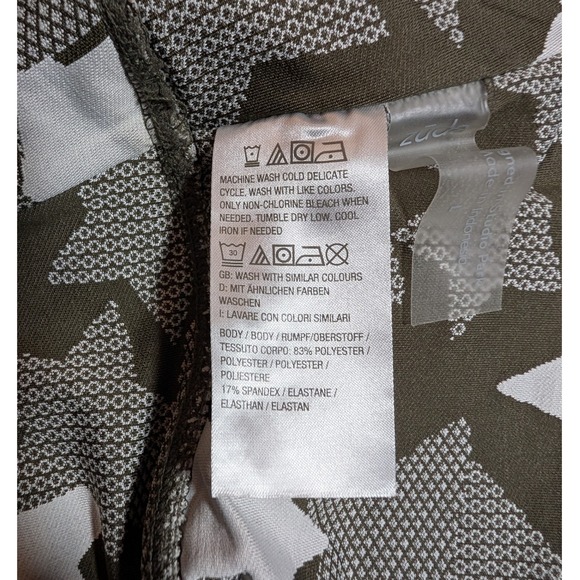 Zuda Women's Green White Star Print Longline Sports Bra Racerback Crop Top Large - Picture 5 of 5